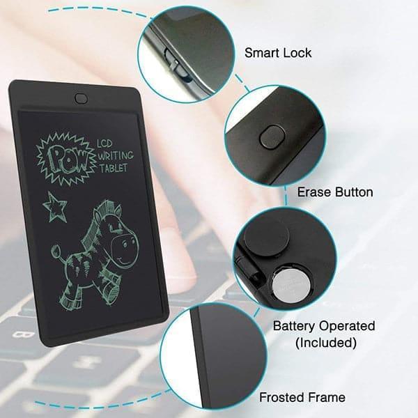 LCD Writing Tablet for Kids – Digital Drawing Pad with Erasable Screen (Random Color)