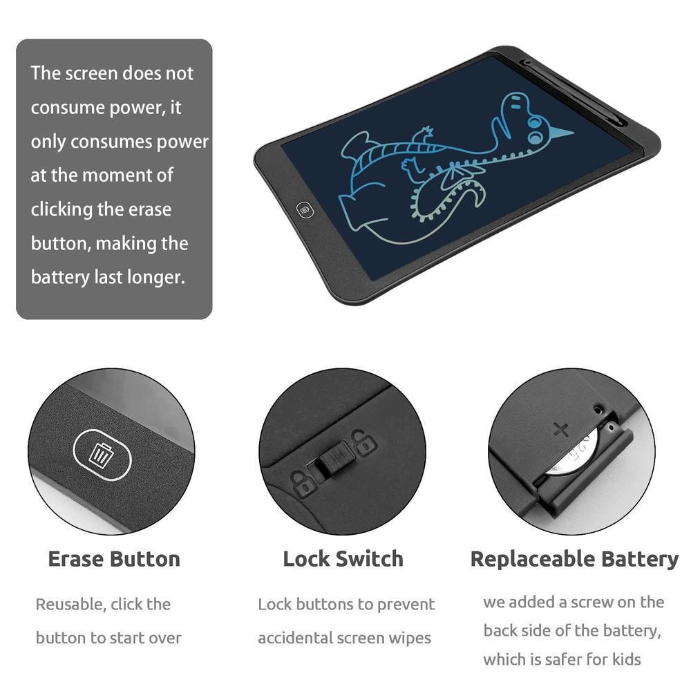 LCD Writing Tablet for Kids – Digital Drawing Pad with Erasable Screen (Random Color)