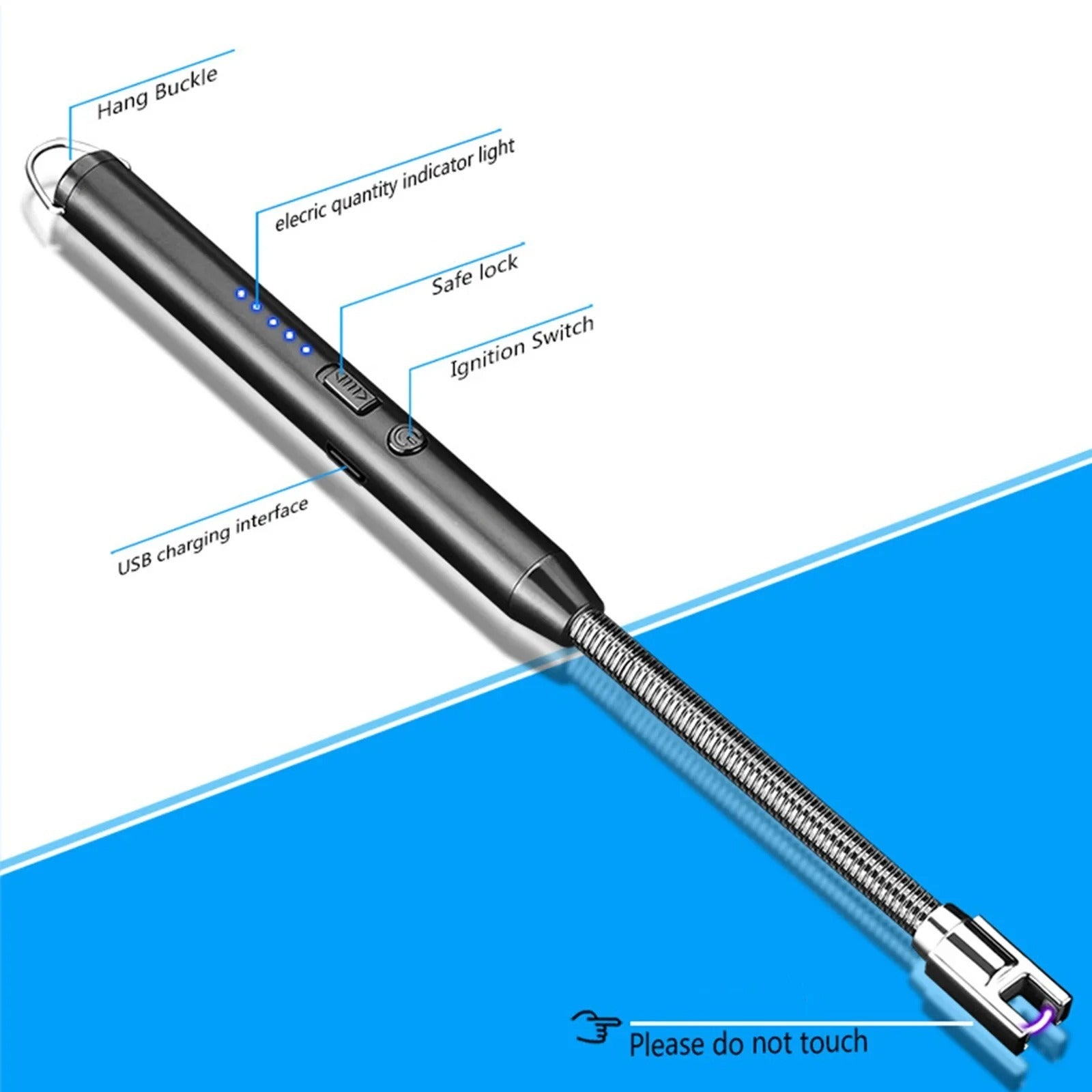 USB Rechargeable Electronic Lighter With Flexible Neck | 360° Outdoor Kitchen Lighter