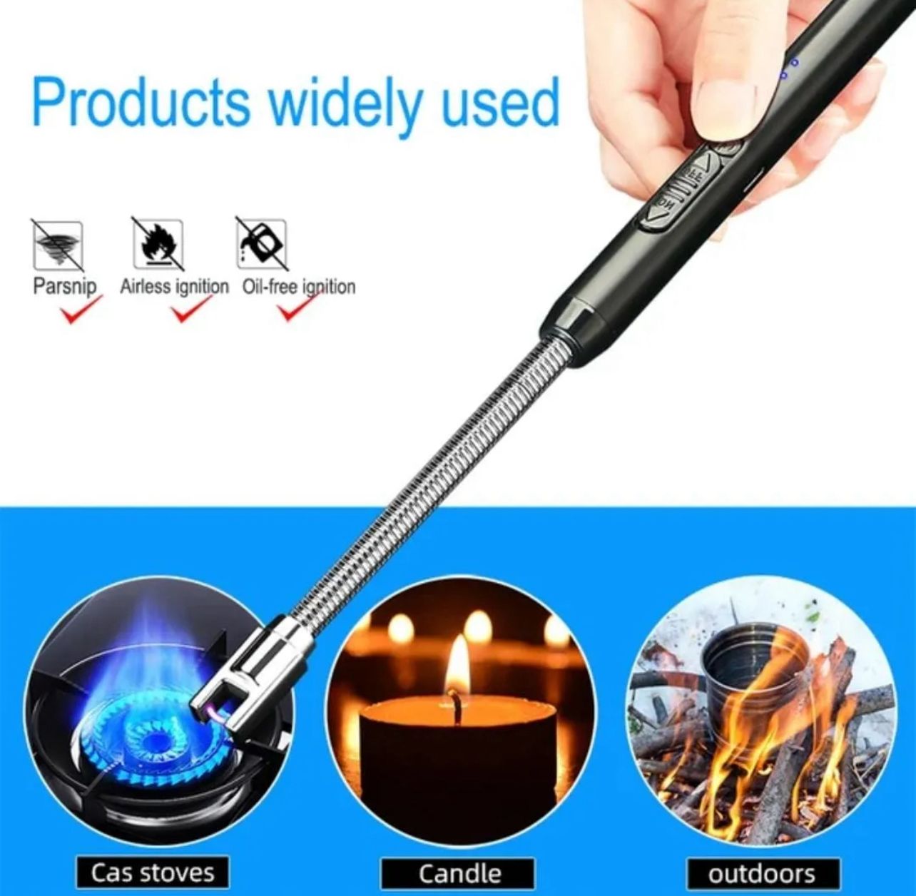 USB Rechargeable Electronic Lighter With Flexible Neck | 360° Outdoor Kitchen Lighter