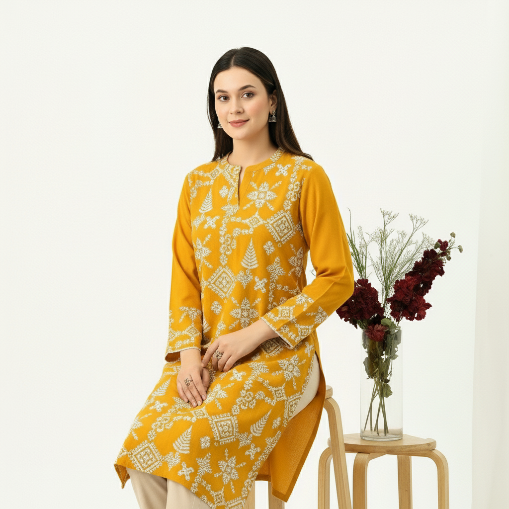Limelight 2PC Casual Winter Collection – Embroidered Dhank Suit for Women