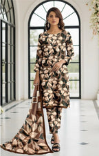 Sapphire Style Digital Printed Khaddar 3 Piece – Unstitched Winter Suit D-6557