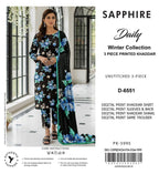Sapphire Style Digital Printed Khaddar 3 Piece – Unstitched Winter Suit D-6551