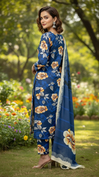 Sapphire Style Digital Printed Khaddar 3 Piece – Unstitched Winter Suit (D-6558)