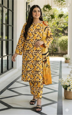 Sapphire Style Digital Printed Khaddar 3 Piece – Unstitched Winter Suit (D-6559)