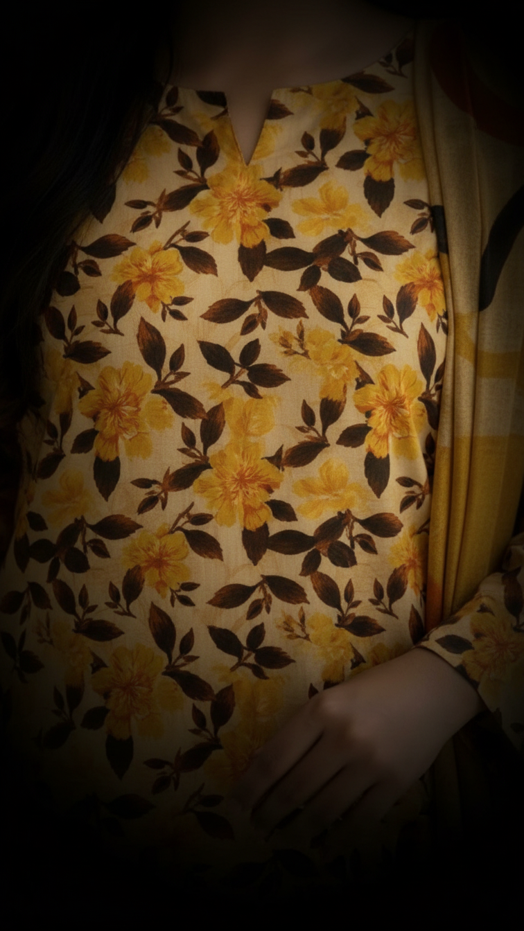 Sapphire Style Digital Printed Khaddar 3 Piece – Unstitched Winter Suit (D-6559)