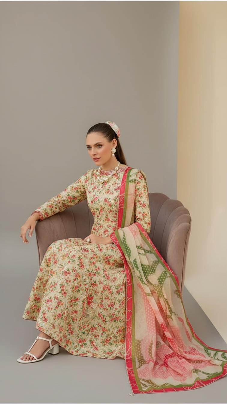 Premium Khaddar 3 Piece Suit Unstitched - Ladies Winter Collection 2025 (D-6466)