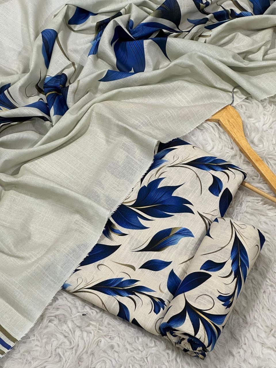 Sapphire Style Digital Printed Khaddar 3 Piece – Unstitched Winter Suit D-6552