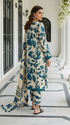 Sapphire Style Digital Printed Khaddar 3 Piece – Unstitched Winter Suit D-6552