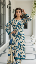 Sapphire Style Digital Printed Khaddar 3 Piece – Unstitched Winter Suit D-6552