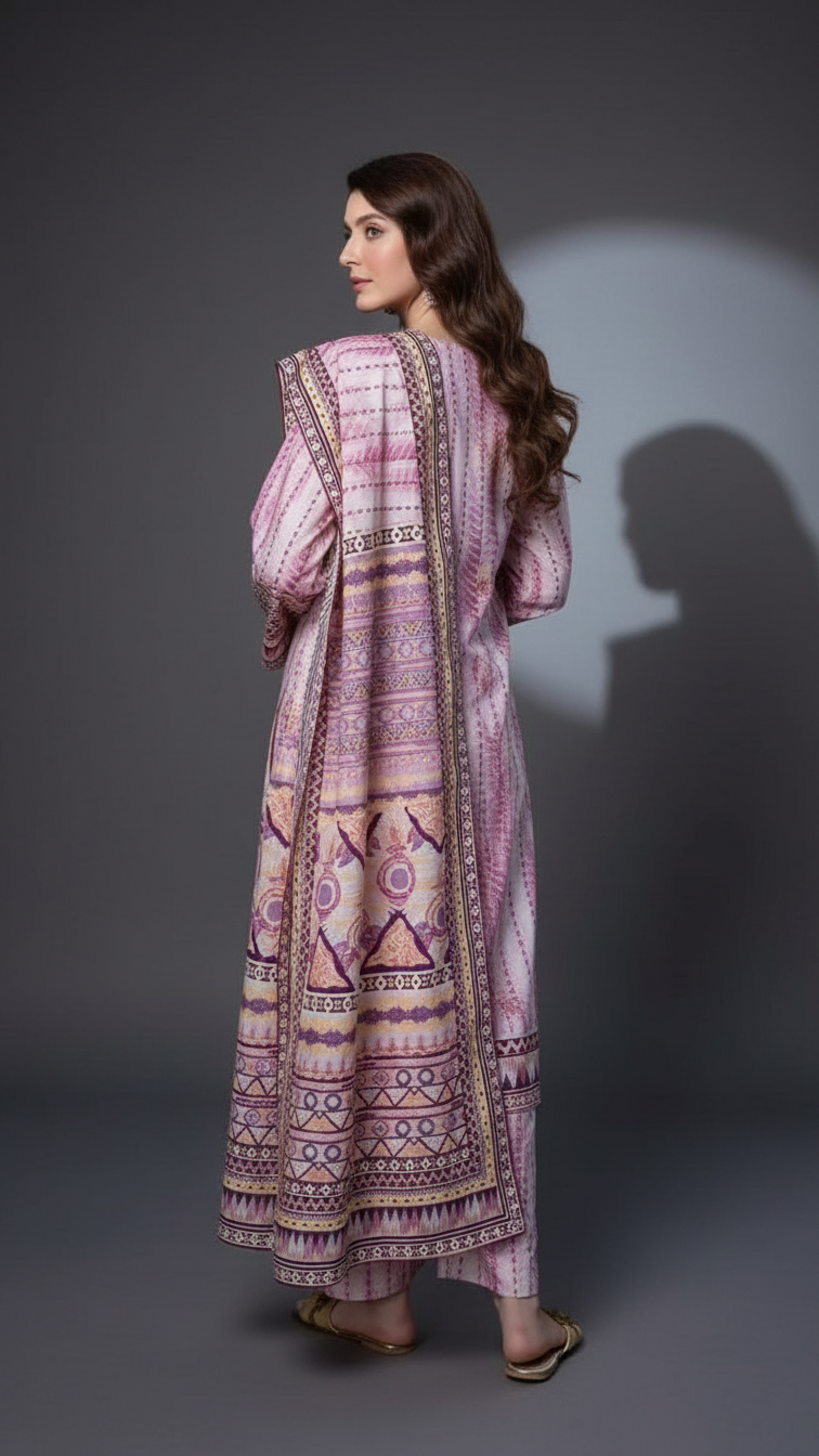 Premium Khaddar 3 Piece Suit Unstitched - Ladies Winter Collection 2025 D-6461