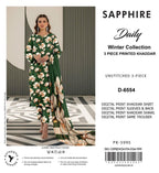 Sapphire Style Digital Printed Khaddar 3 Piece – Unstitched Winter Suit (D-6554)