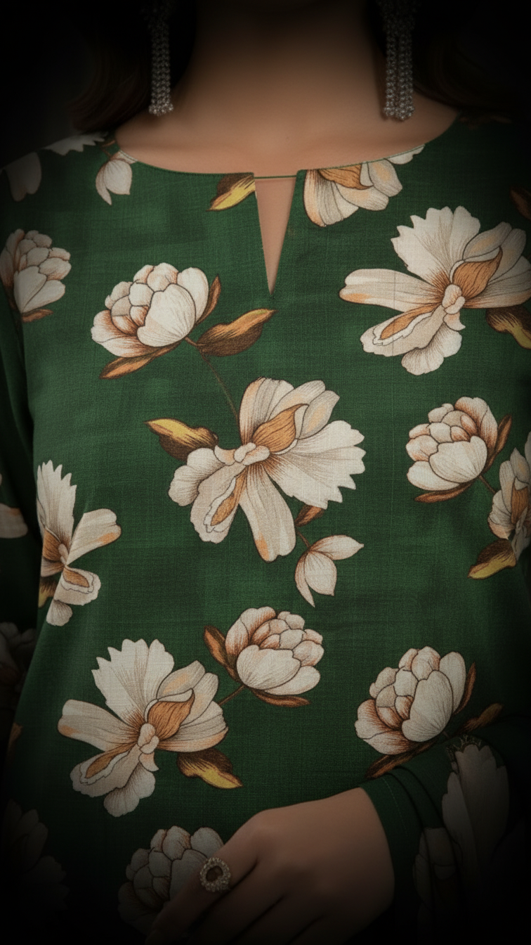 Sapphire Style Digital Printed Khaddar 3 Piece – Unstitched Winter Suit (D-6554)