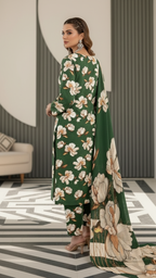 Sapphire Style Digital Printed Khaddar 3 Piece – Unstitched Winter Suit (D-6554)