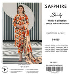 Sapphire Style Digital Printed Khaddar 3 Piece – Unstitched Winter Suit (D-6560)
