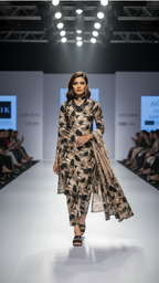 Sapphire Style Digital Printed Khaddar 3 Piece – Unstitched Winter Suit (D-6556)