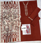 Aysling LU-3001 Winter Collection | Premium Unstitched Dhanak 3-Piece Suit with Wool Shawl