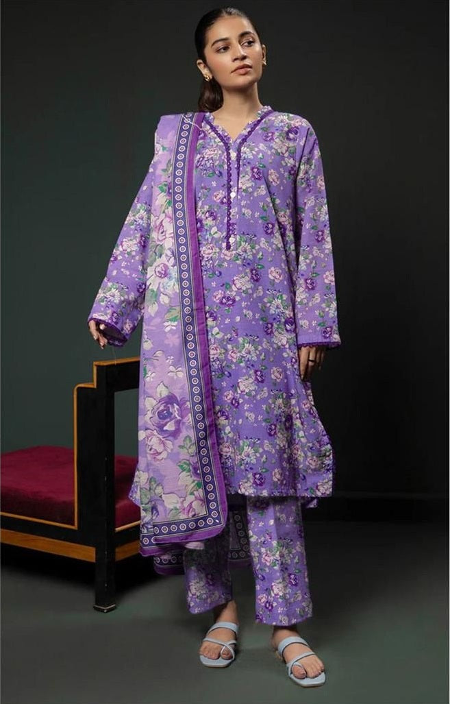 Premium Khaddar 3 Piece Suit Unstitched - Ladies Winter Collection 2025 (D-6467)