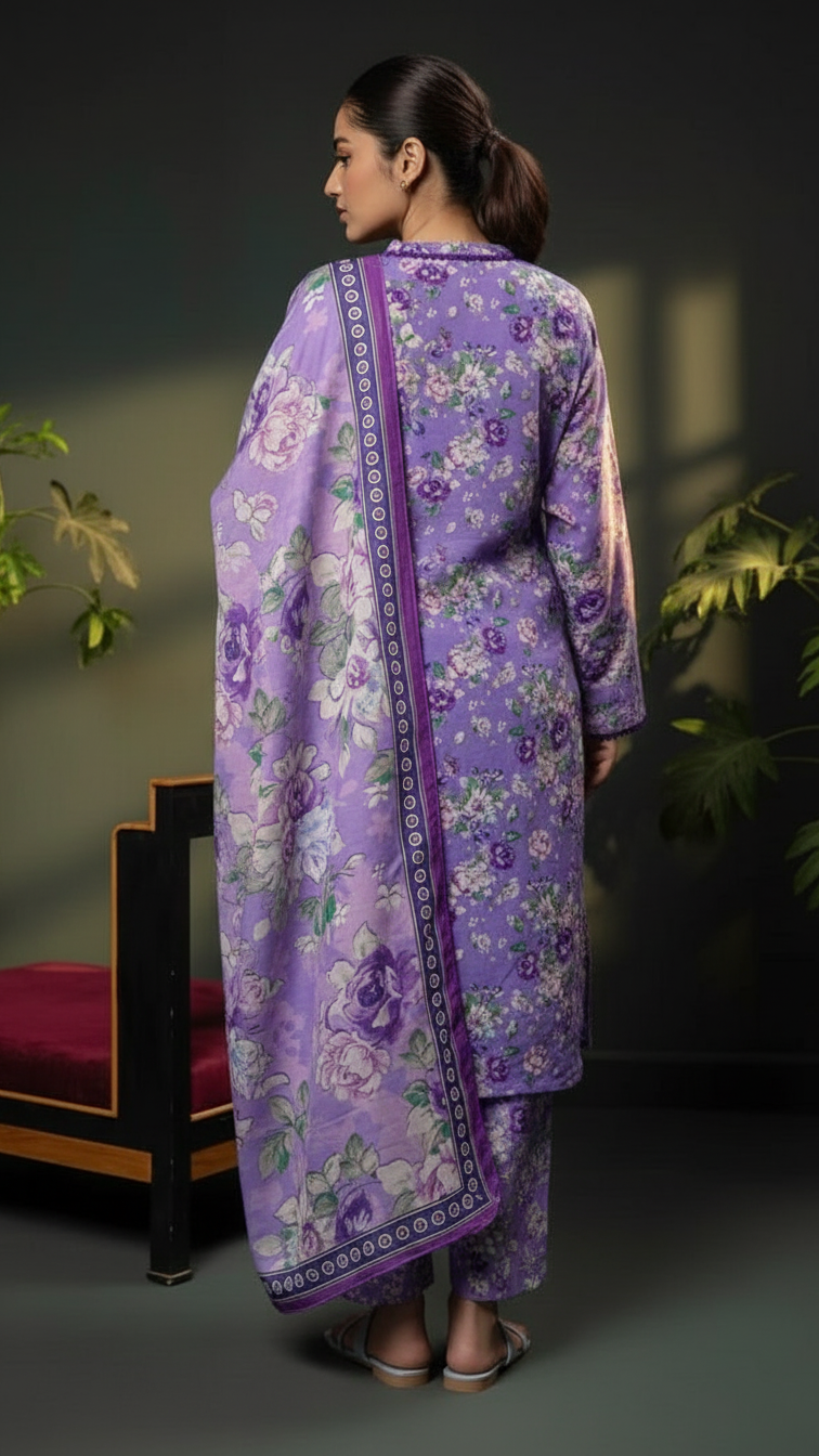 Premium Khaddar 3 Piece Suit Unstitched - Ladies Winter Collection 2025 (D-6467)