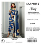 Sapphire Style Digital Printed Khaddar 3 Piece – Unstitched Winter Suit (D-6558)