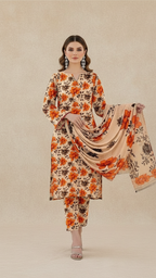 Sapphire Style Digital Printed Khaddar 3 Piece – Unstitched Winter Suit (D-6560)