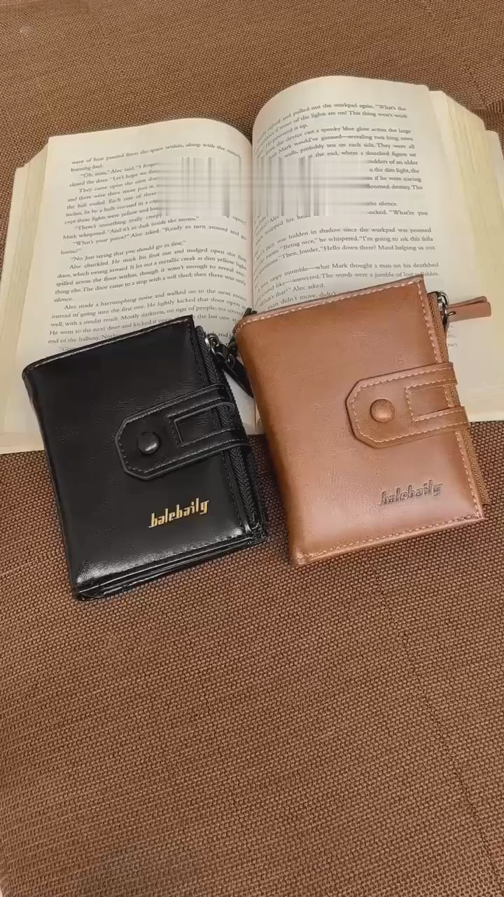 Original Buffalo Leather Trifold Wallet for Men